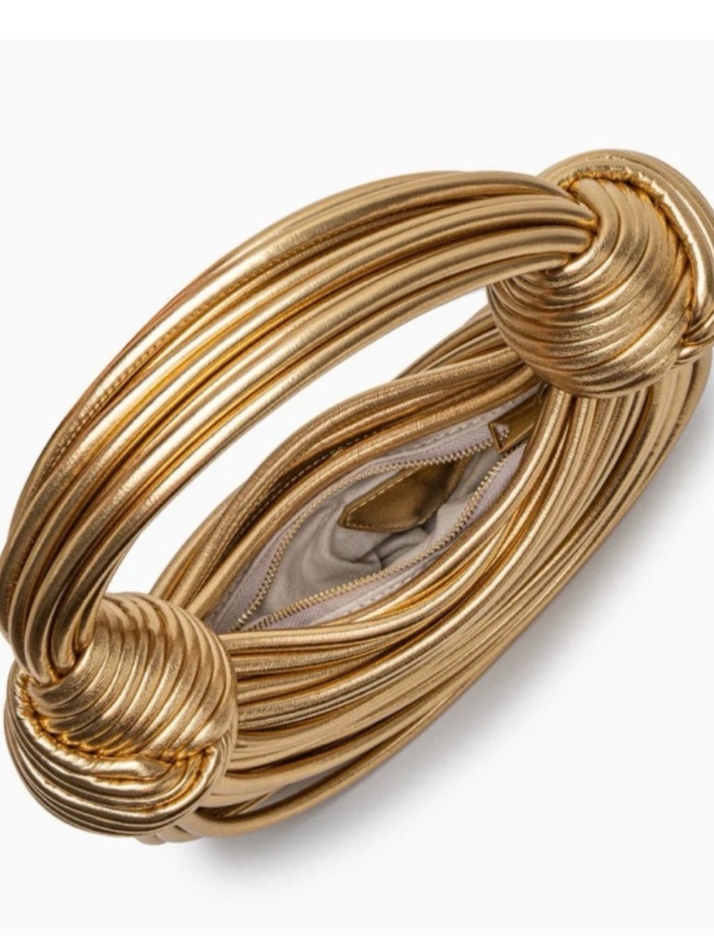 LIKE NEW Gorgeous Gold Knot Handle Clutch Bag - Picture 8 of 14